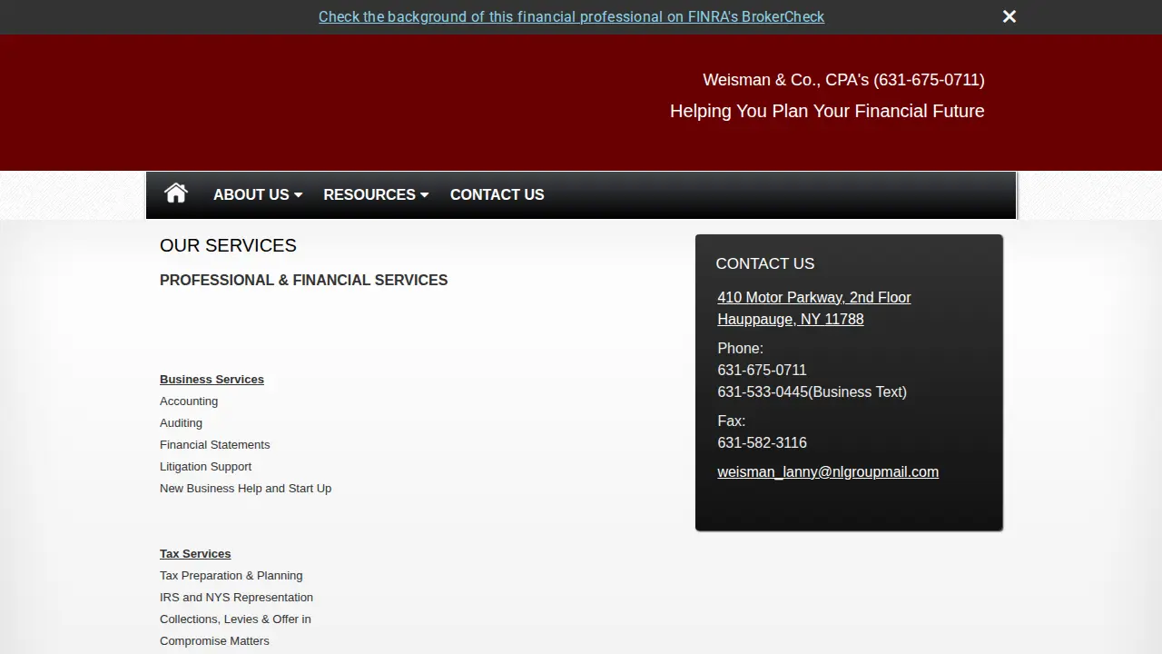 Weisman & Co., CPA's page