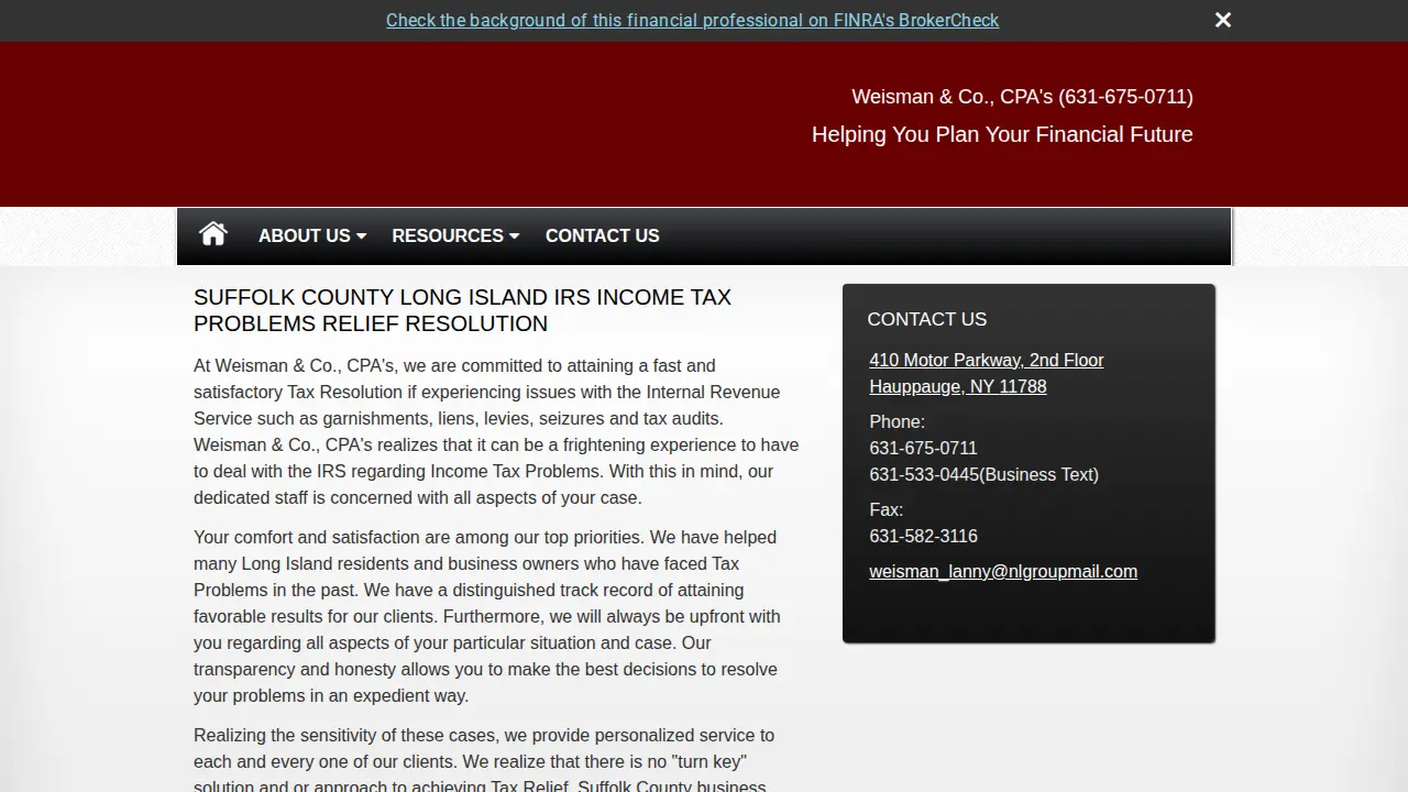 Weisman & Co., CPA's page