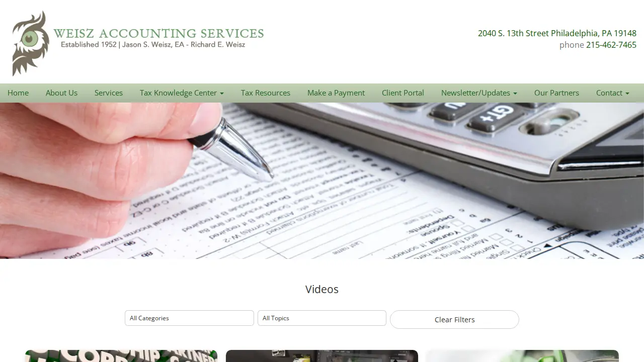 Weisz Accounting Services page
