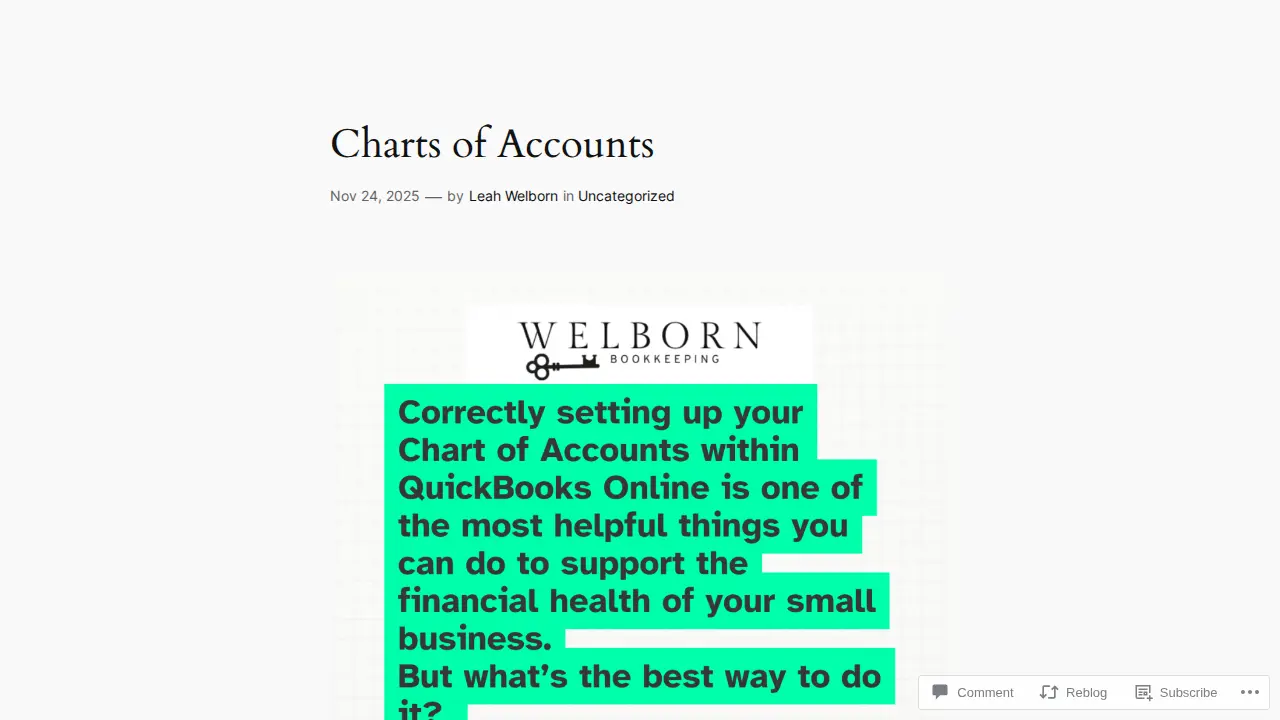 Welborn Bookkeeping page