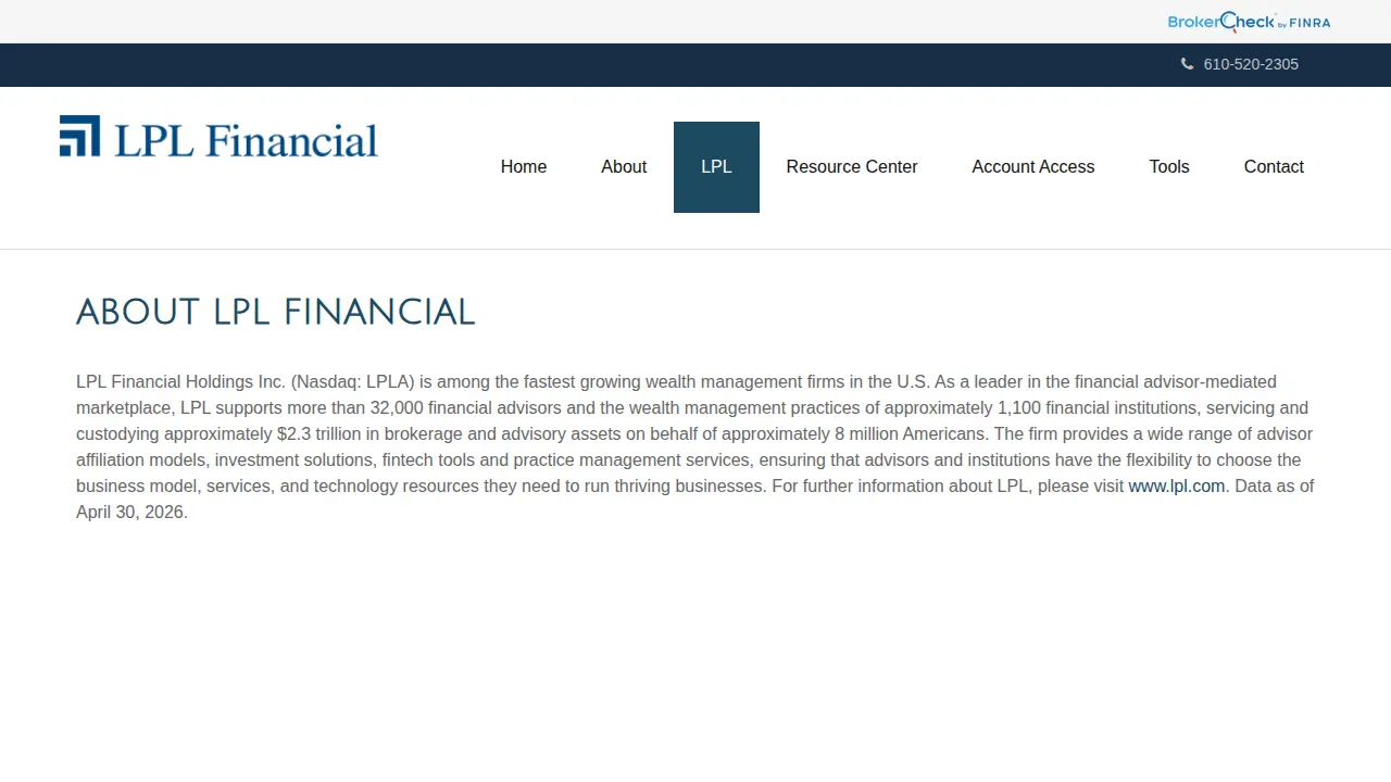 LPL Financial page