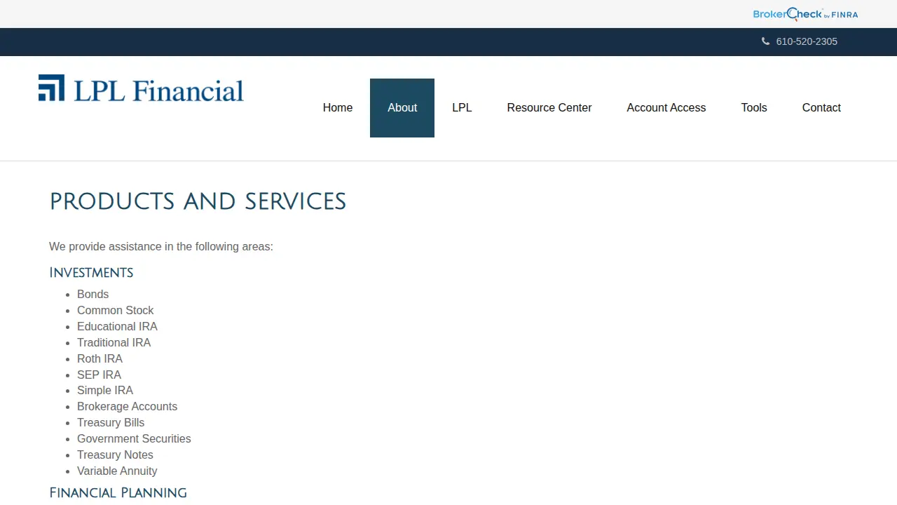LPL Financial page