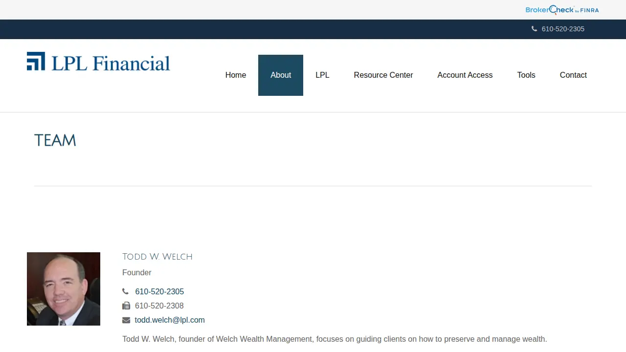 LPL Financial page