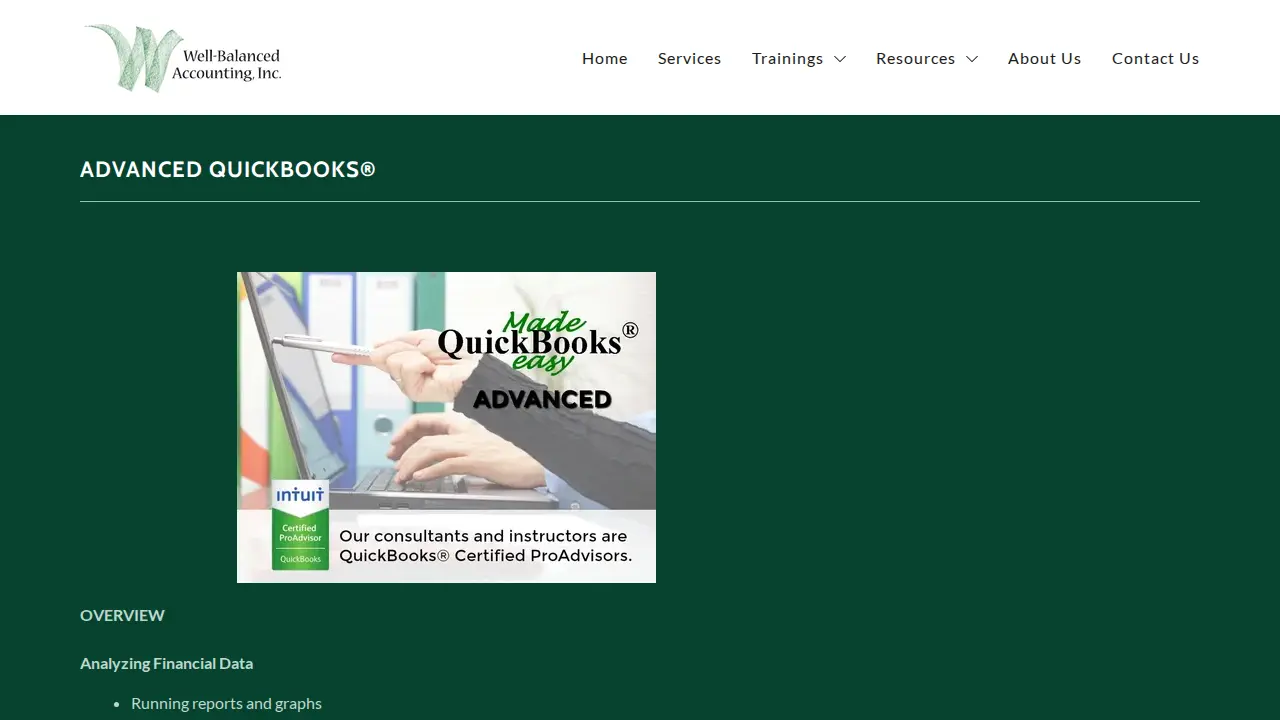 Well Balanced Accounting page