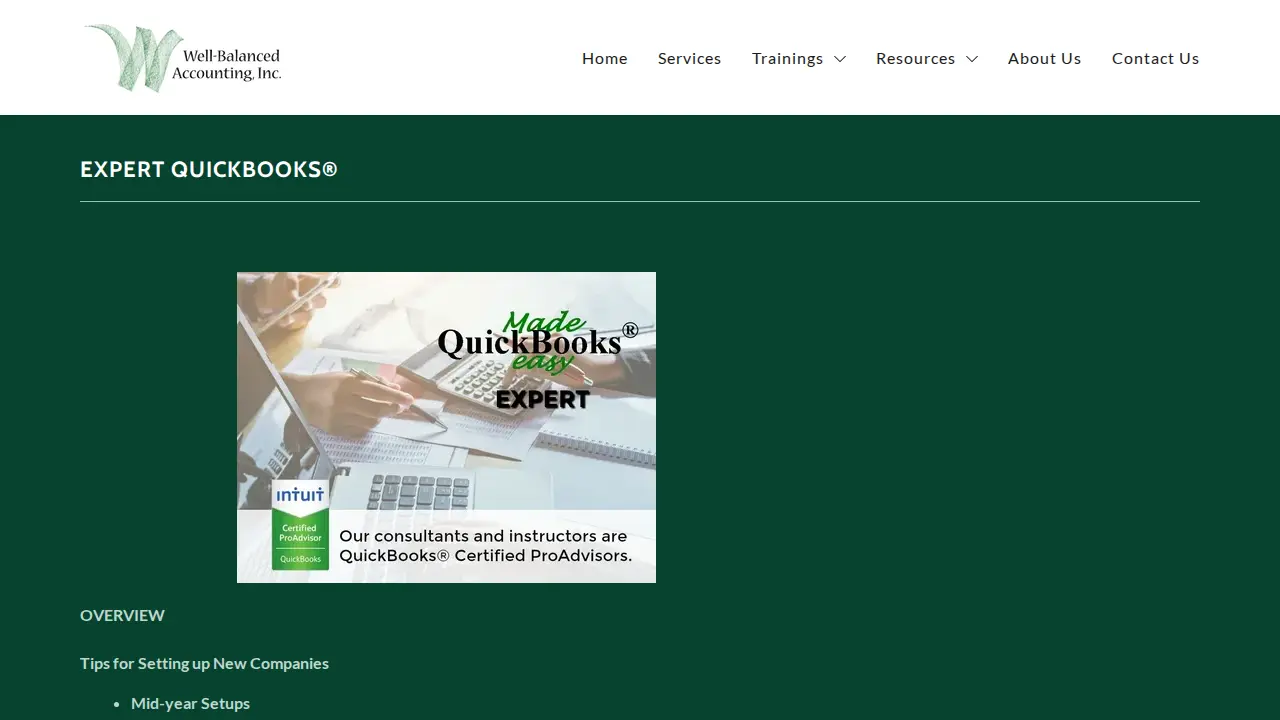 Well Balanced Accounting page
