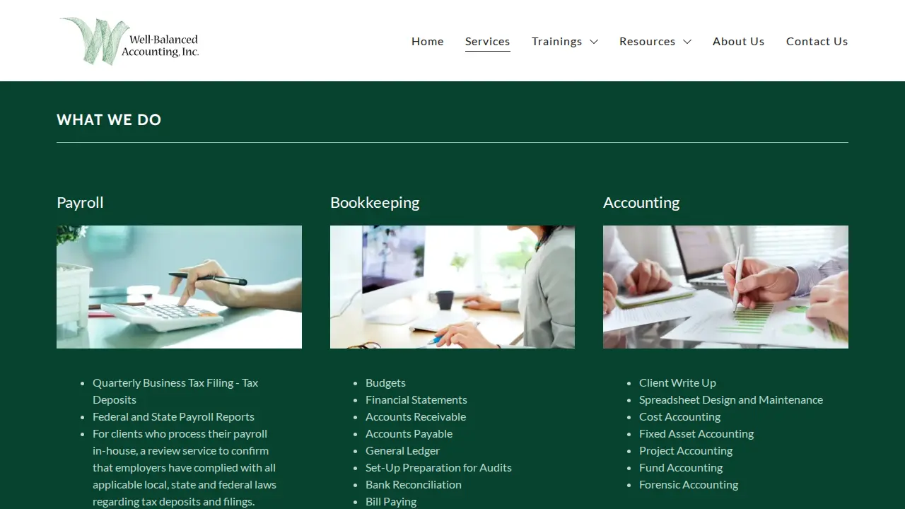 Well Balanced Accounting page