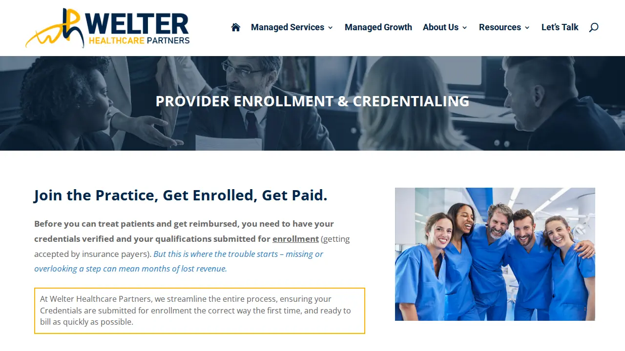 Welter Healthcare Partners page