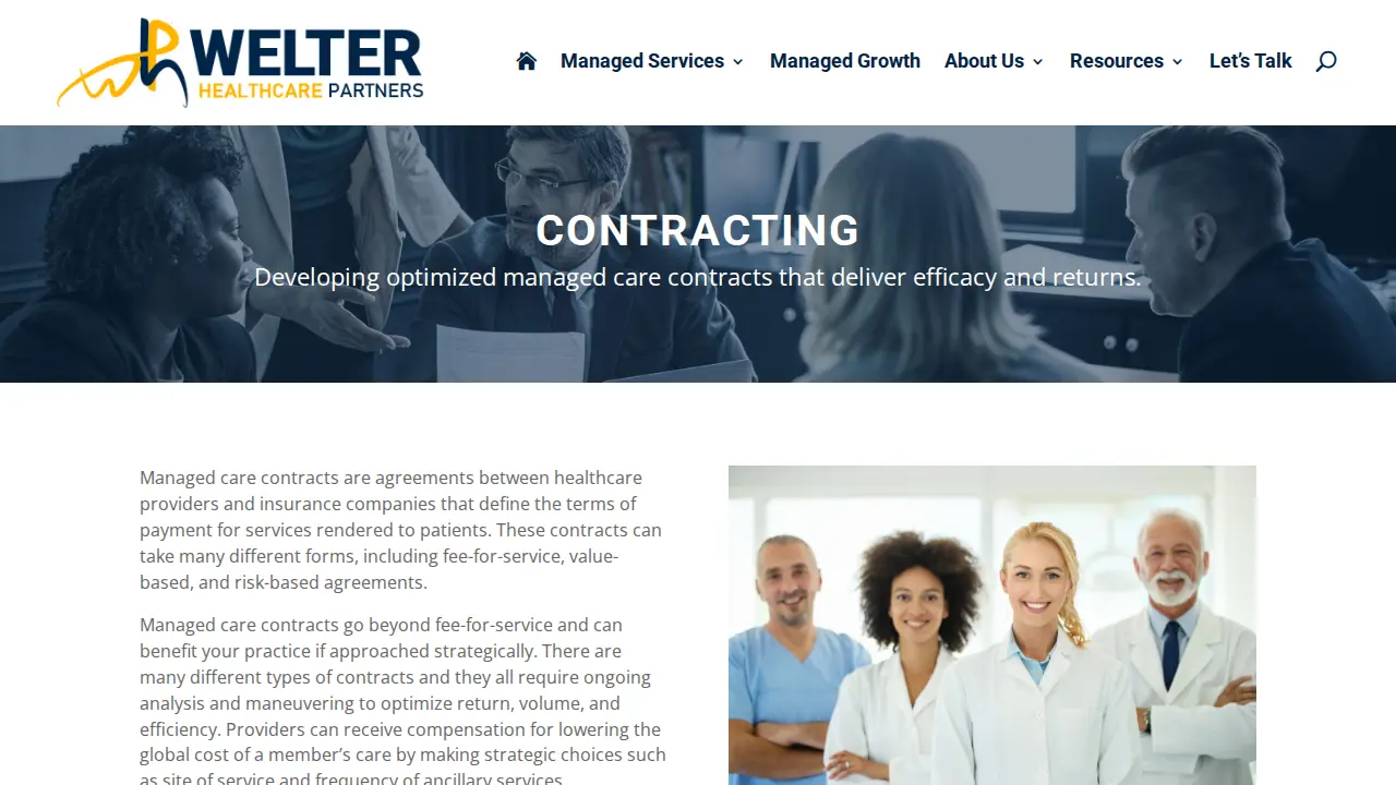 Welter Healthcare Partners page