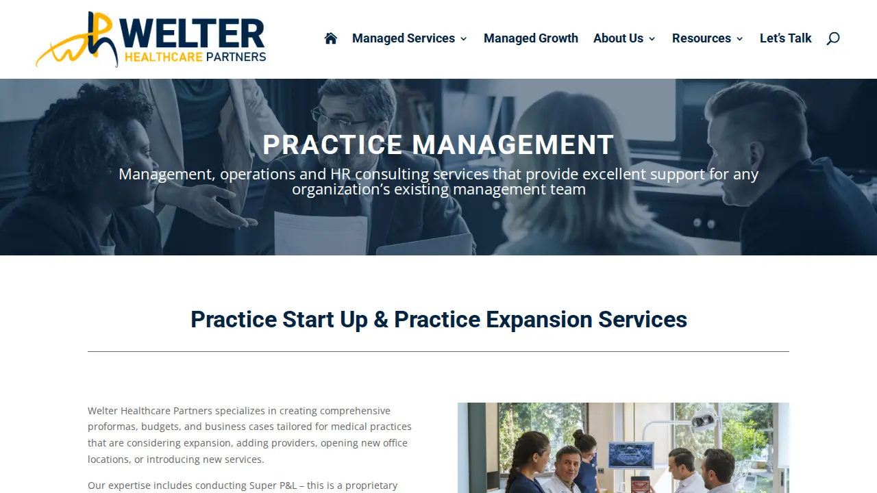 Welter Healthcare Partners page
