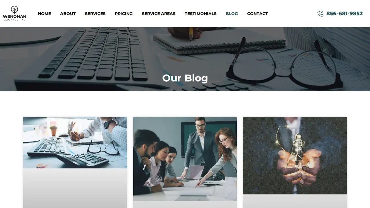 Wenonah Bookkeeping page