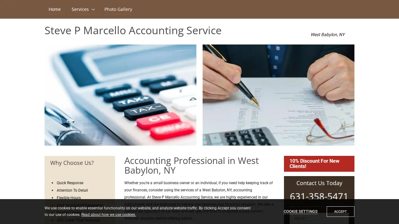 Steve P Marcello Accounting Service page