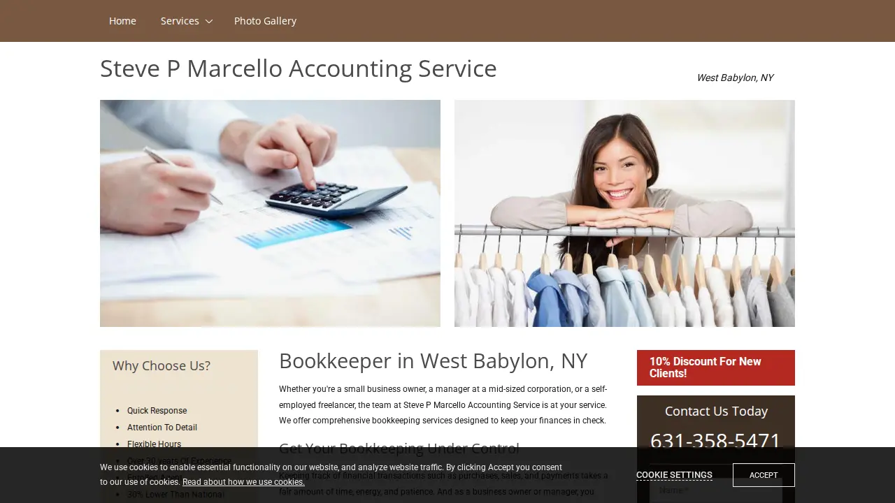 Steve P Marcello Accounting Service page