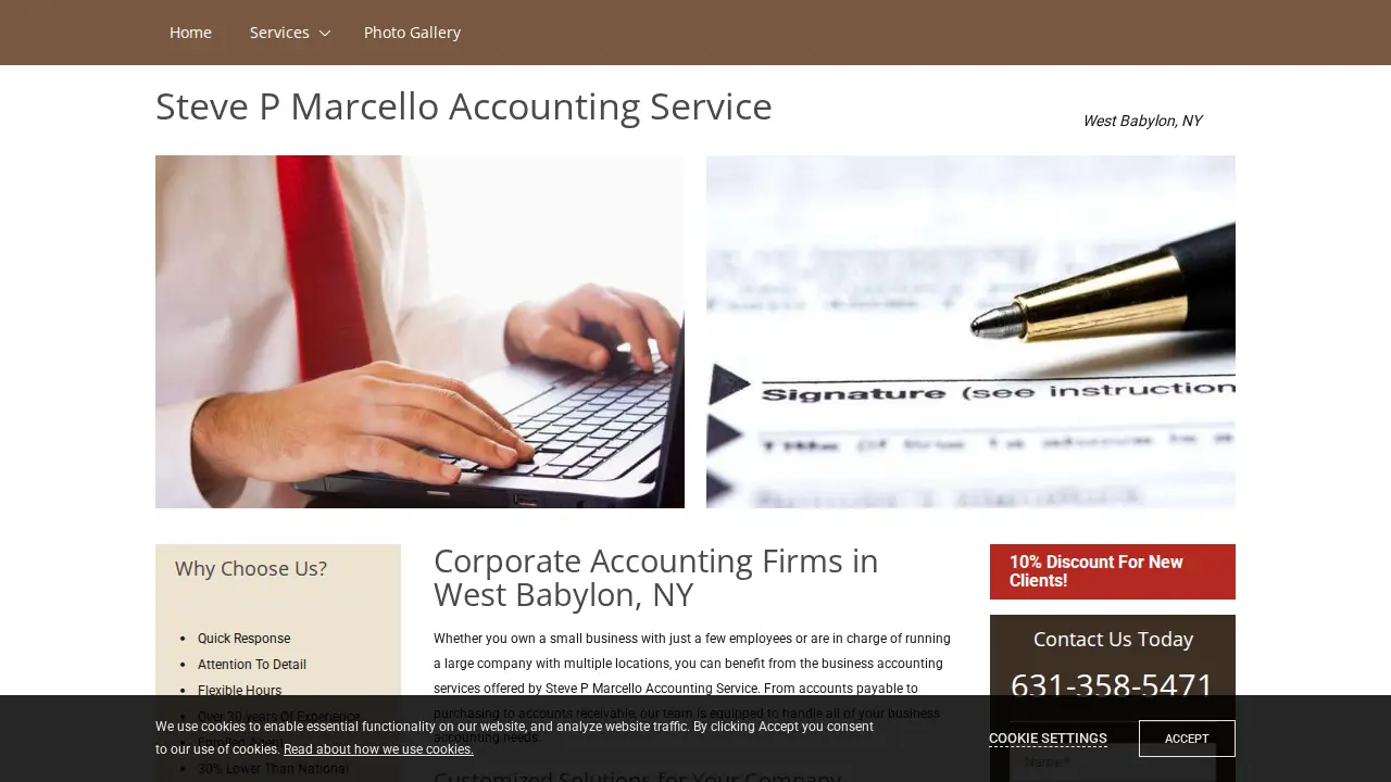 Steve P Marcello Accounting Service page