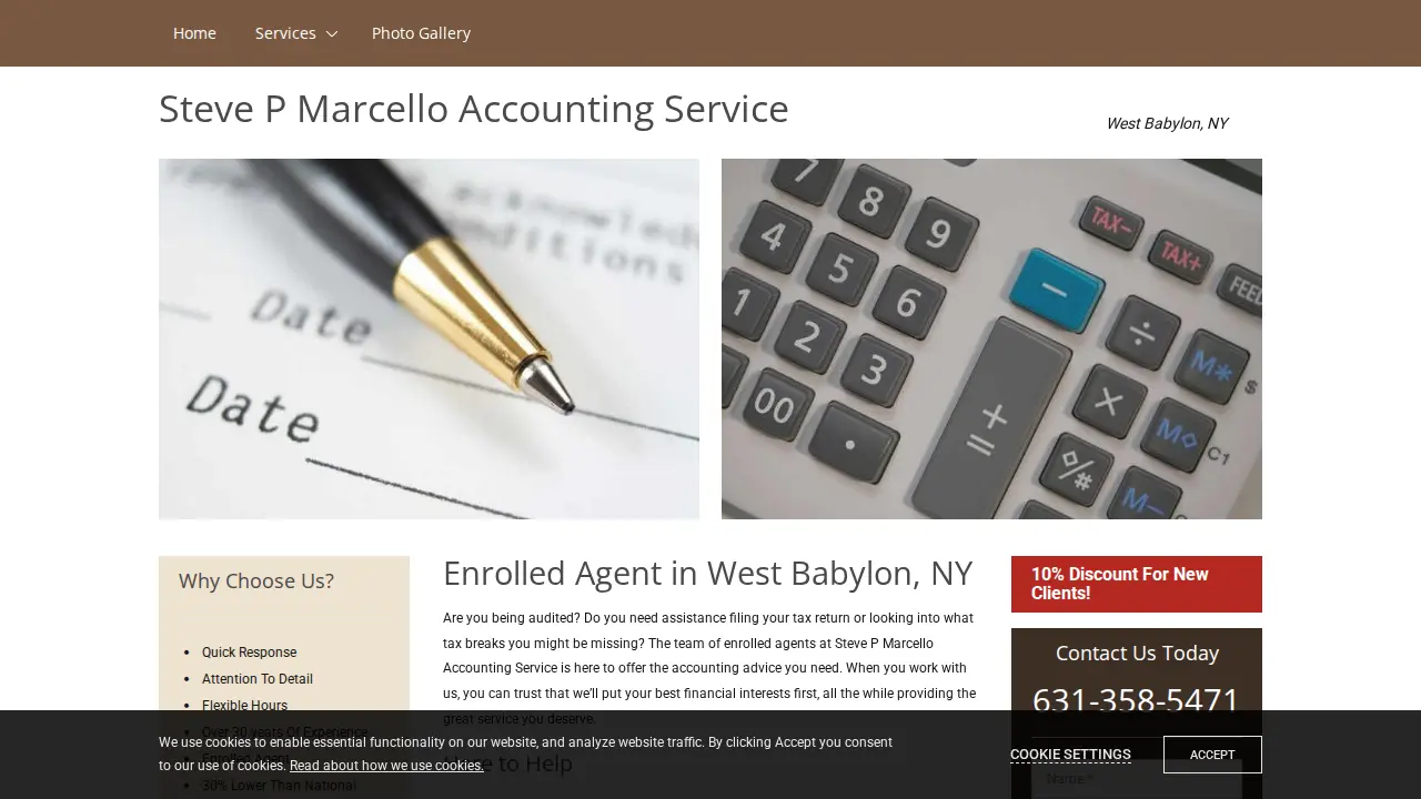 Steve P Marcello Accounting Service page