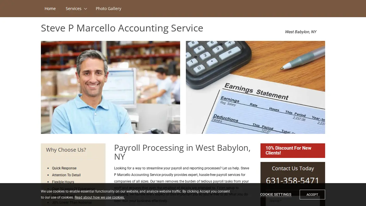 Steve P Marcello Accounting Service page