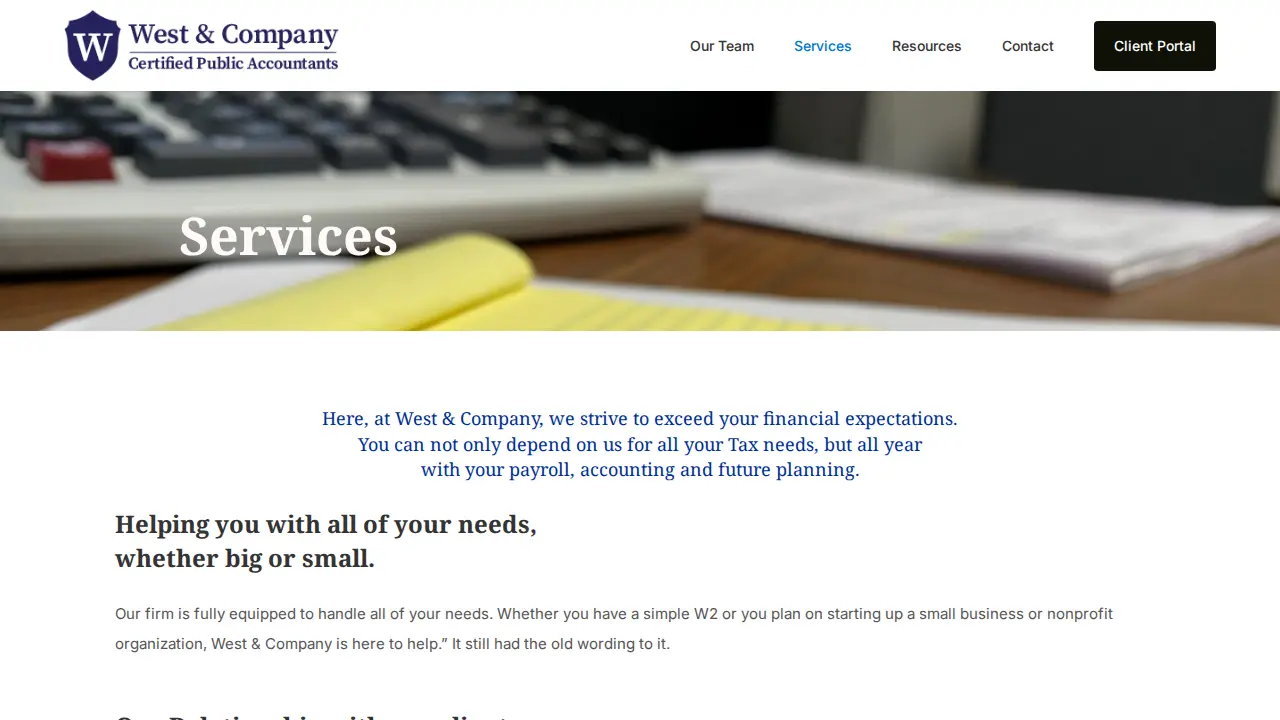 West & Company CPA PC page