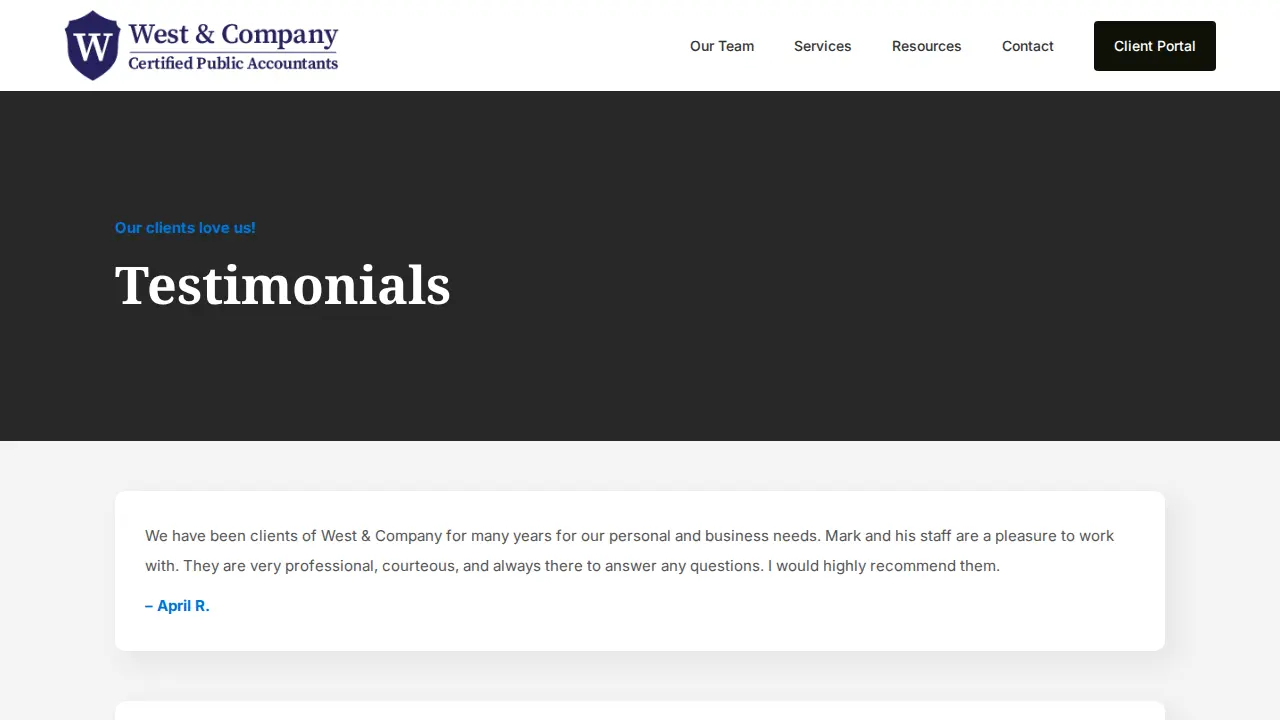 West & Company CPA PC page