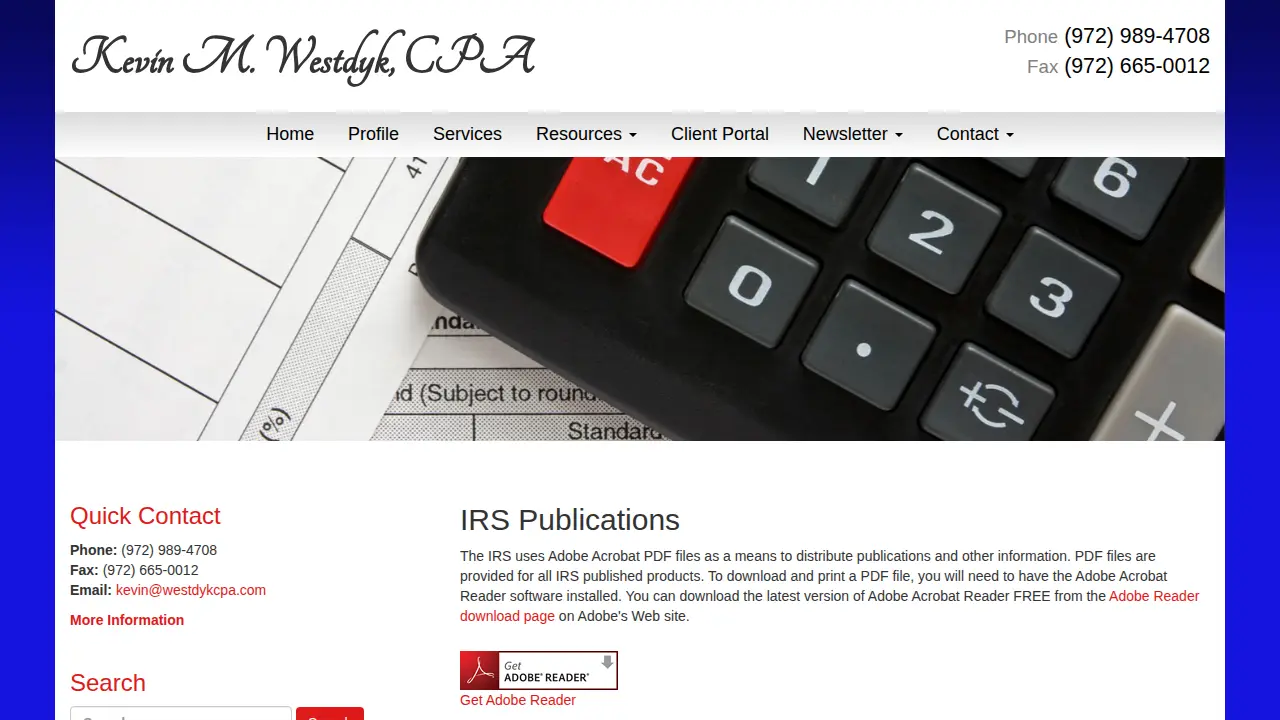 Kevin M Westdyk, CPA page