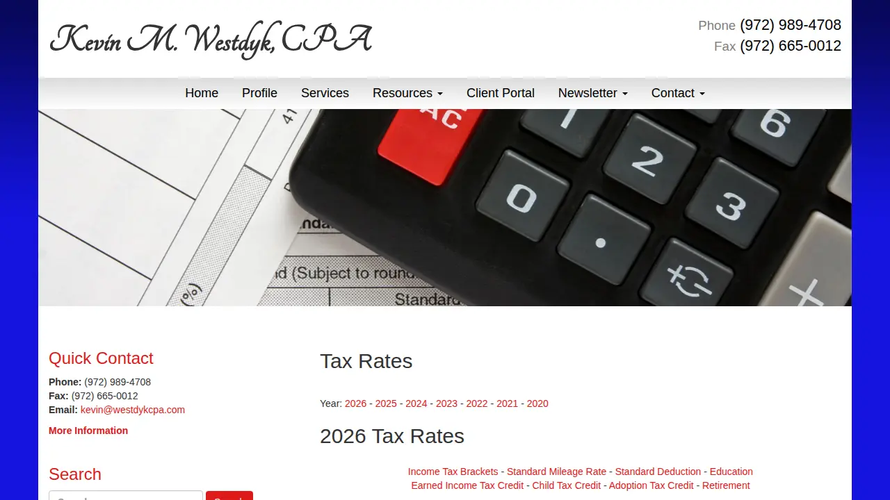 Kevin M Westdyk, CPA page