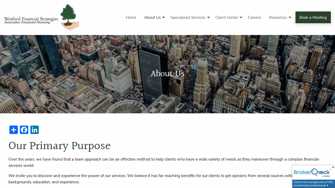 Wexford Financial Strategies page