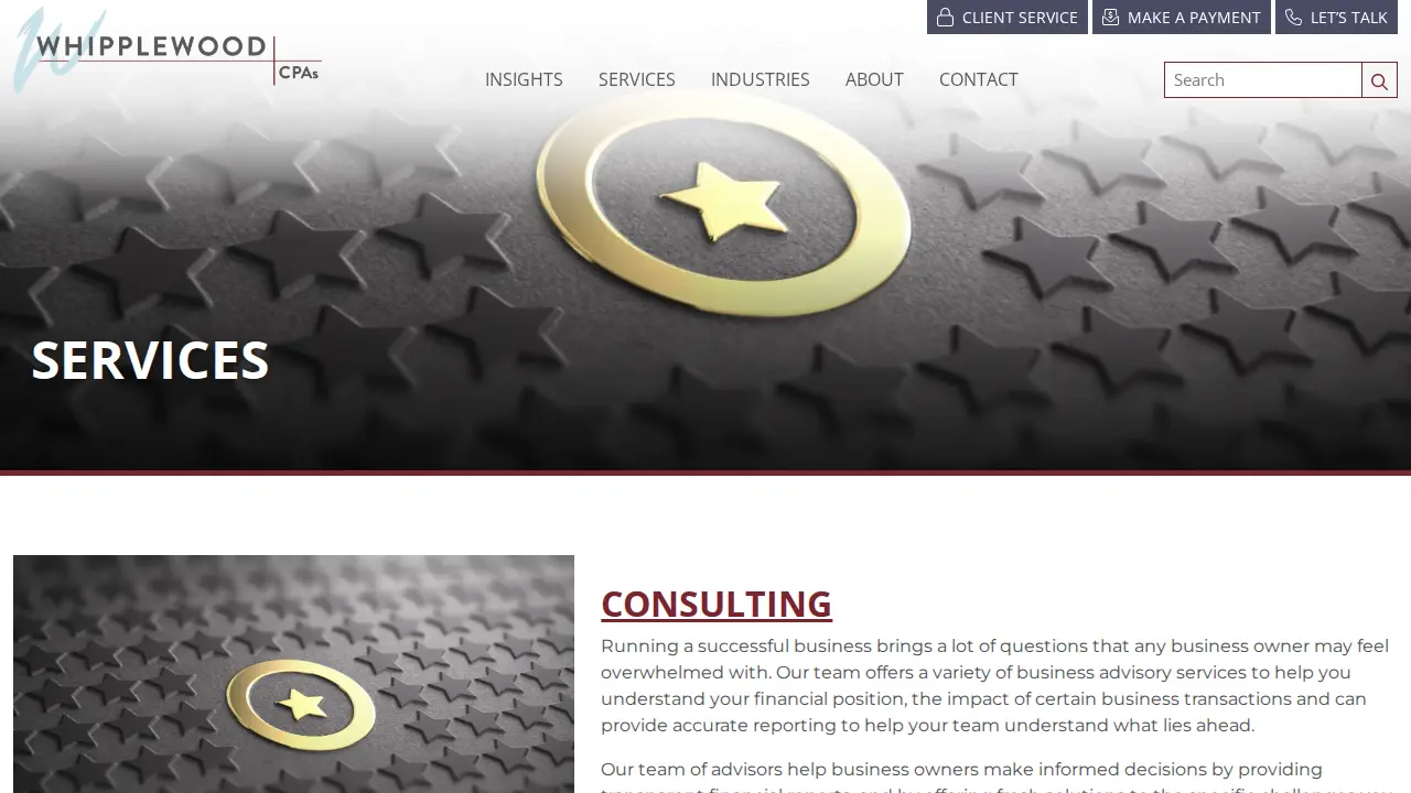 WhippleWood CPAs page