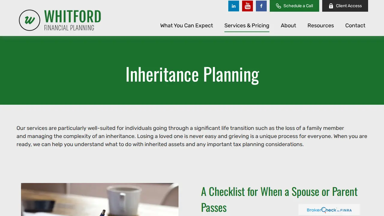 Whitford Financial Planning page