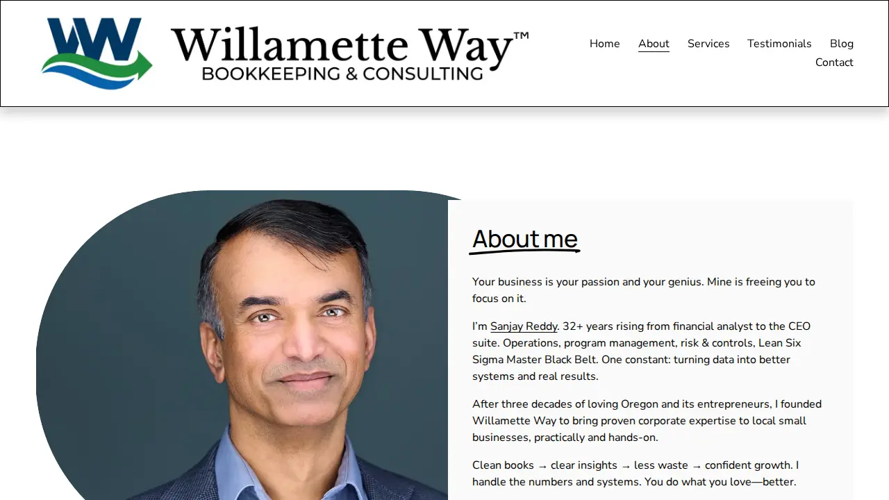 Willamette Way Bookkeeping & Consulting page