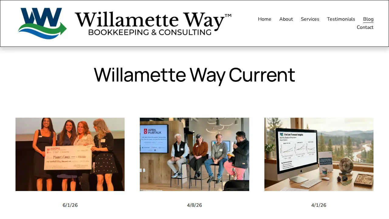 Willamette Way Bookkeeping & Consulting page