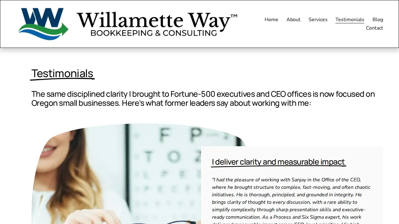 Willamette Way Bookkeeping & Consulting page