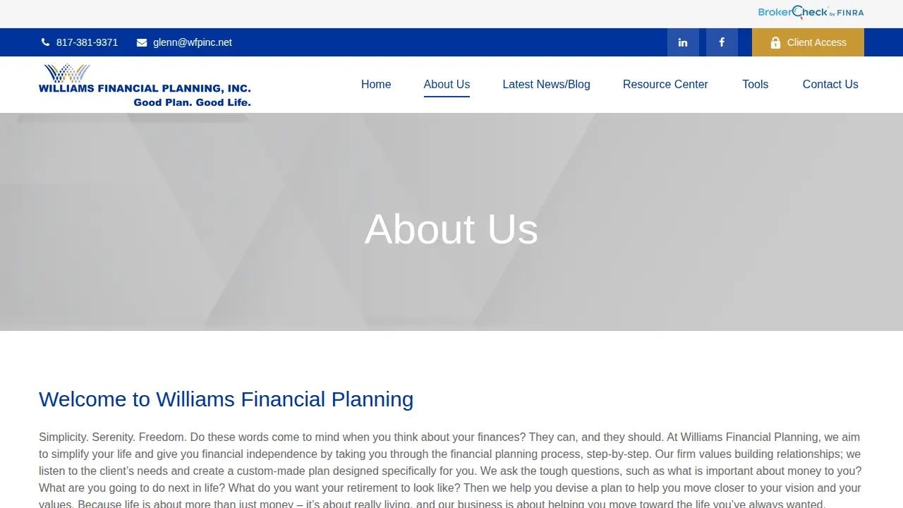 Williams Financial Planning, Inc. page