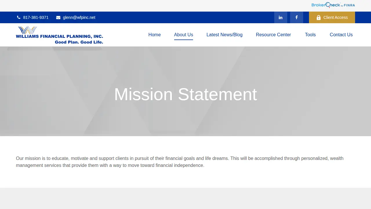 Williams Financial Planning, Inc. page