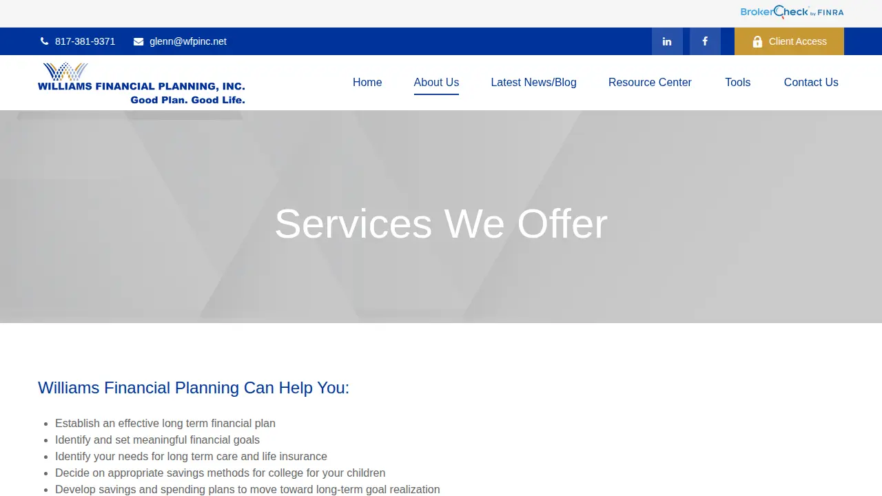 Williams Financial Planning, Inc. page
