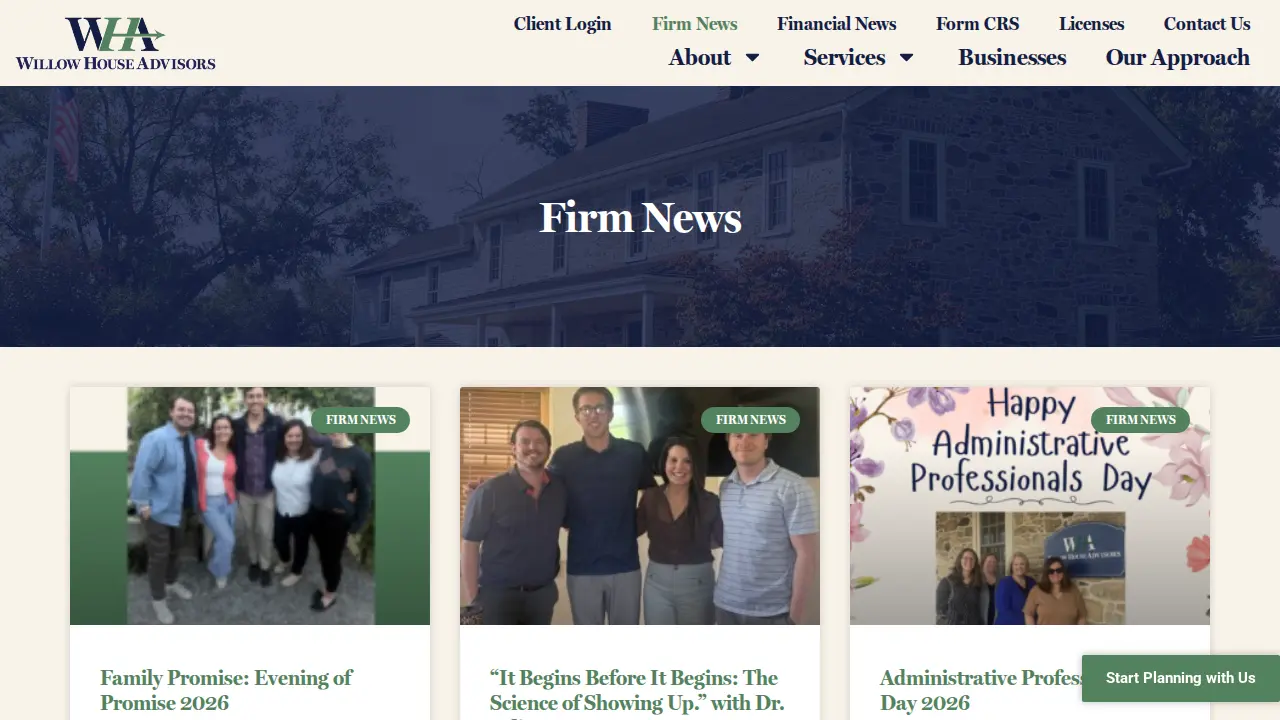 Willow House Advisors page
