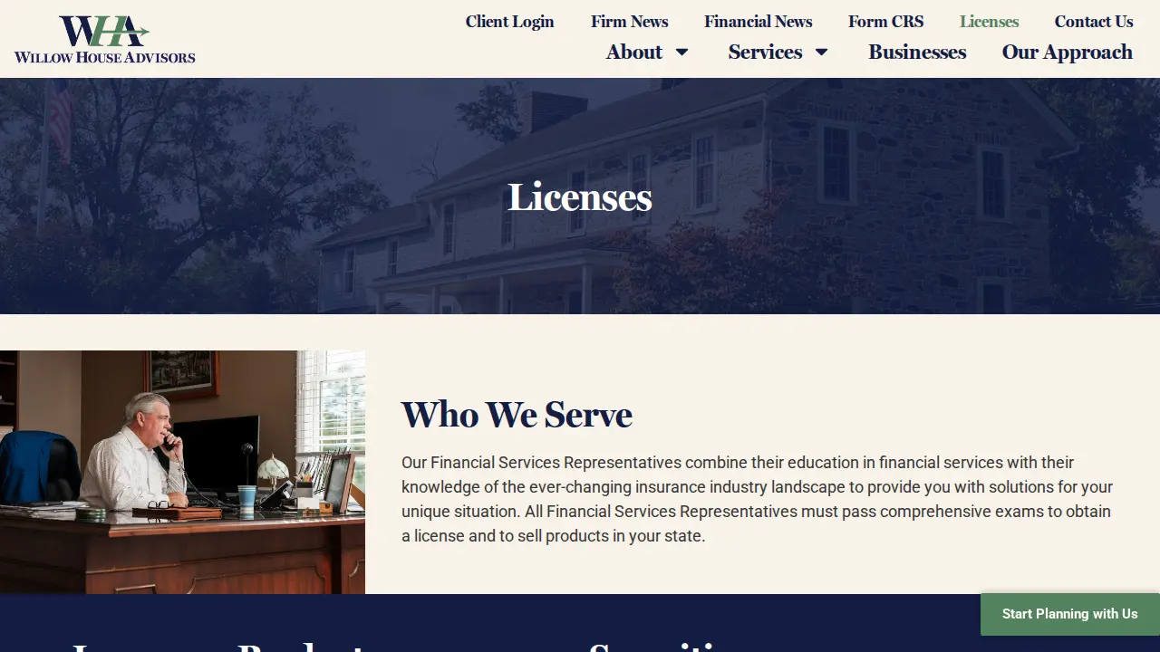 Willow House Advisors page