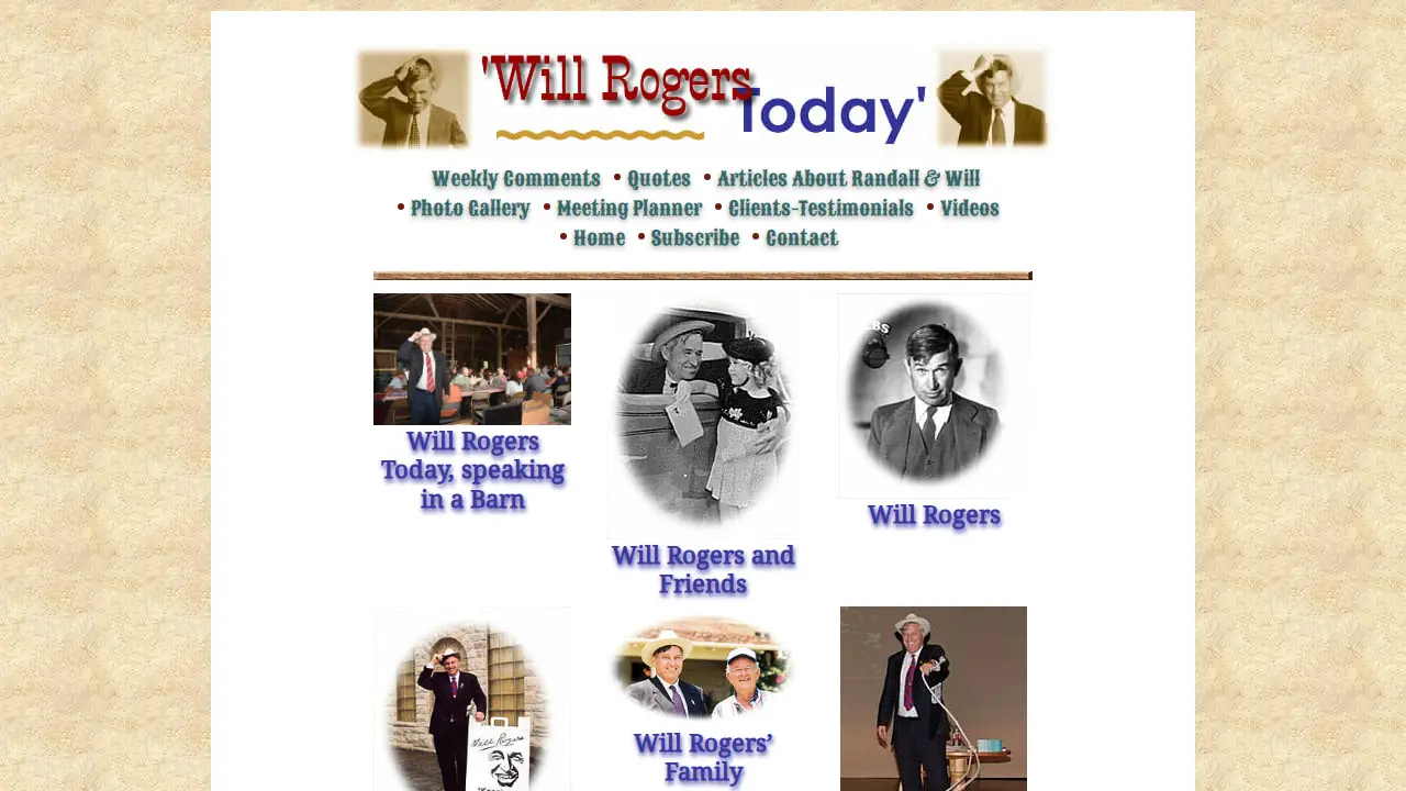 Will Rogers Today page