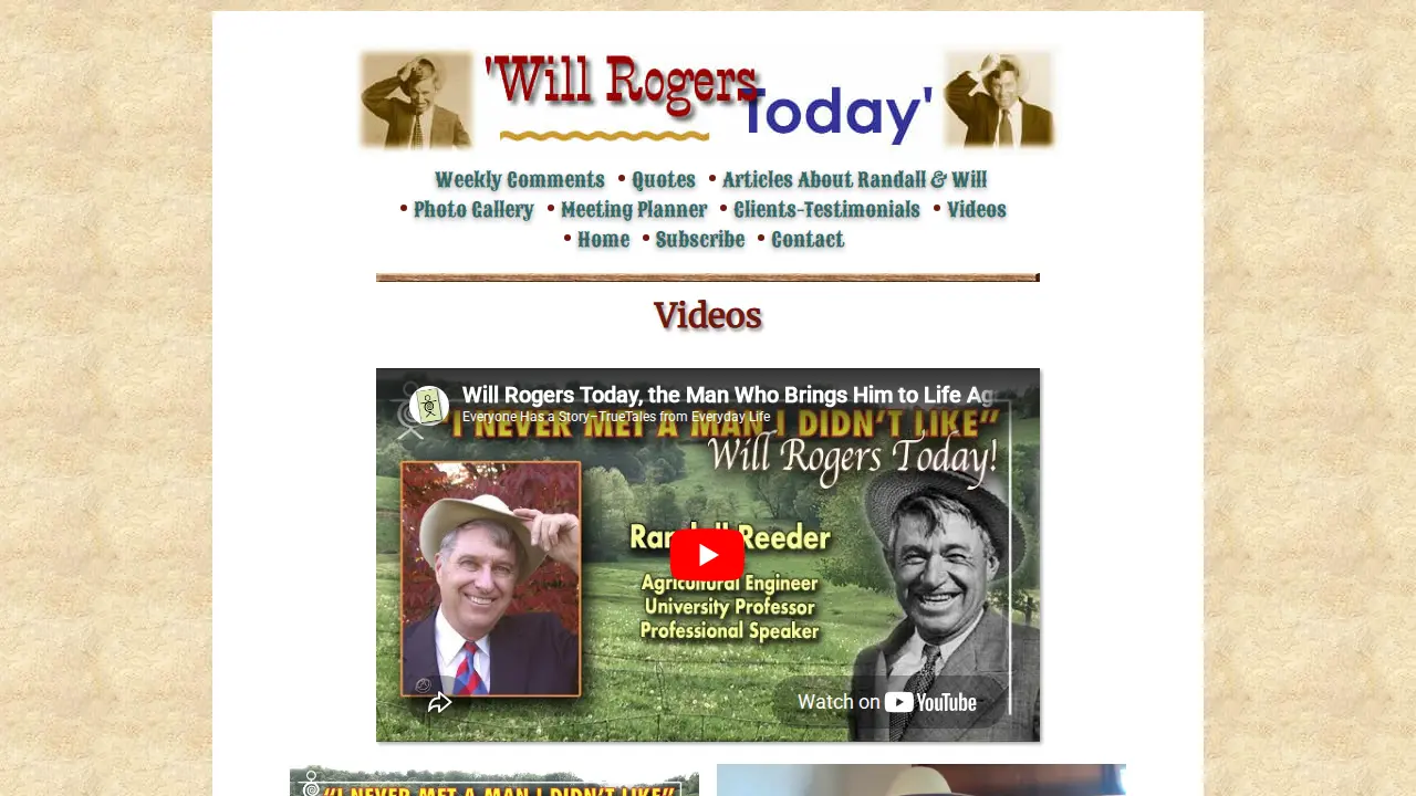 Will Rogers Today page