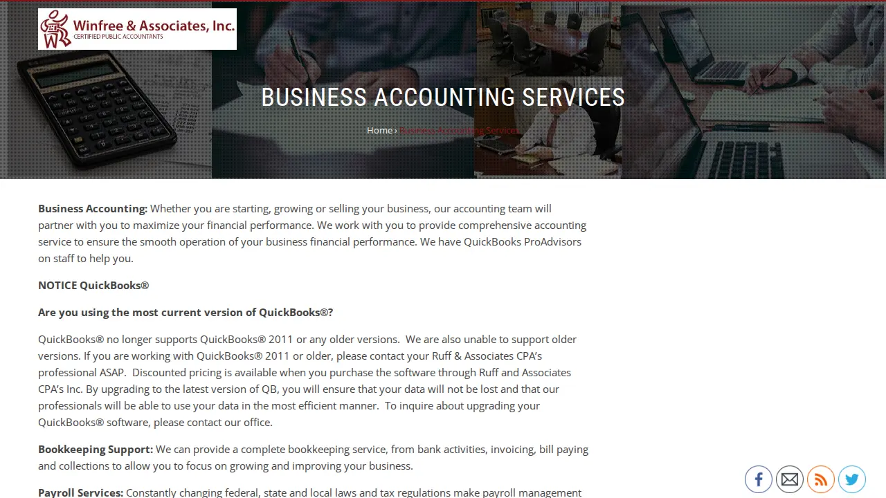 Winfree & Associates page