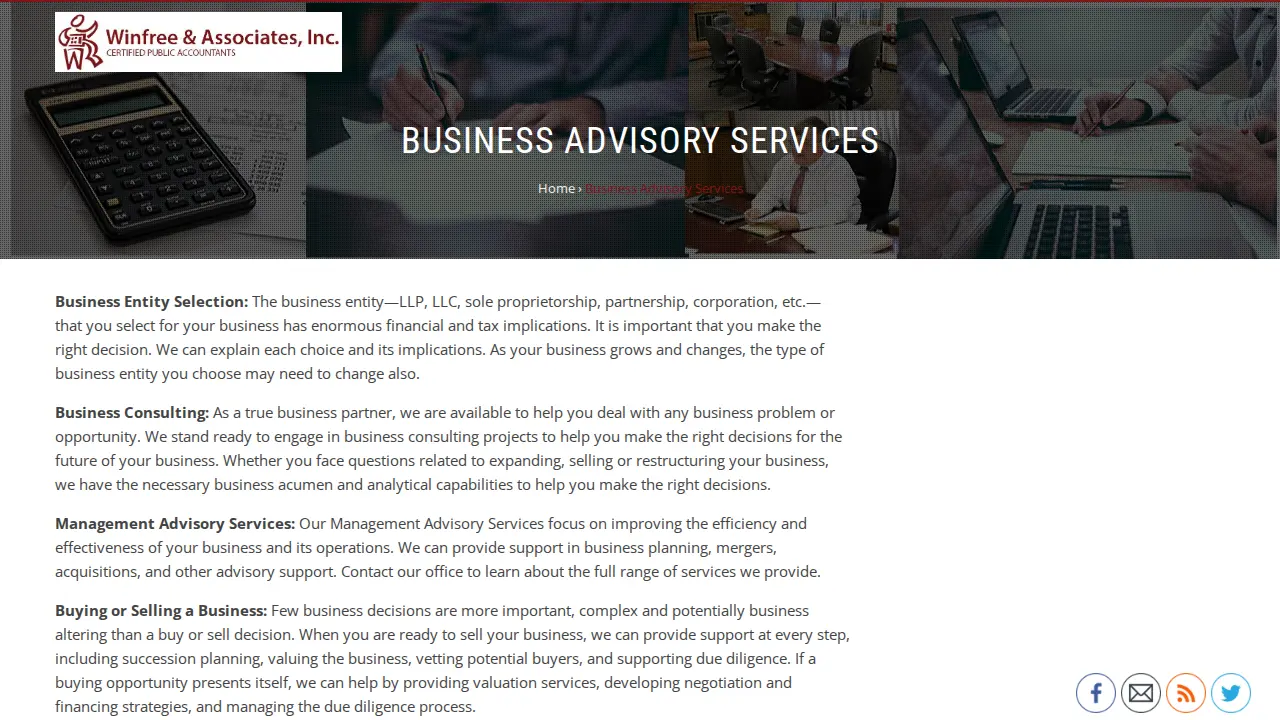 Winfree & Associates page
