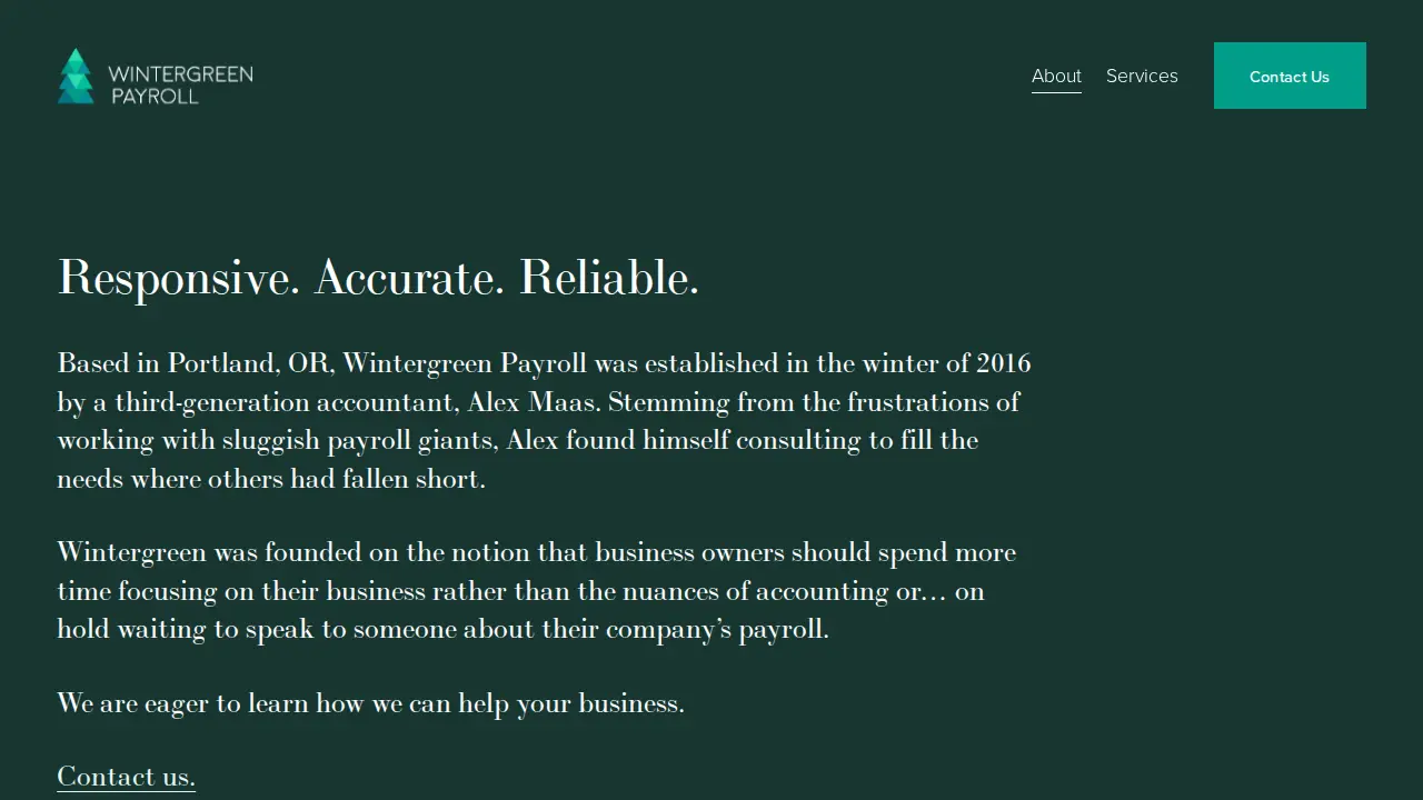 Wintergreen Payroll page