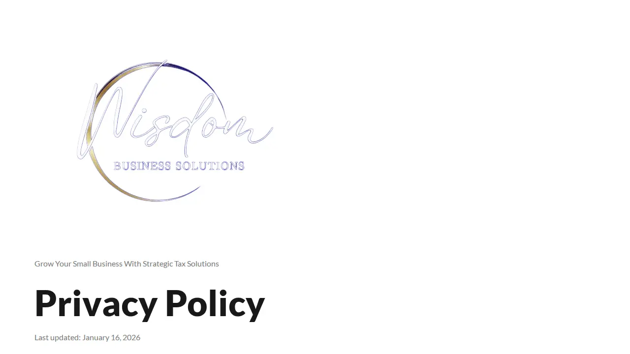 Wisdom Business Solutions LLC page