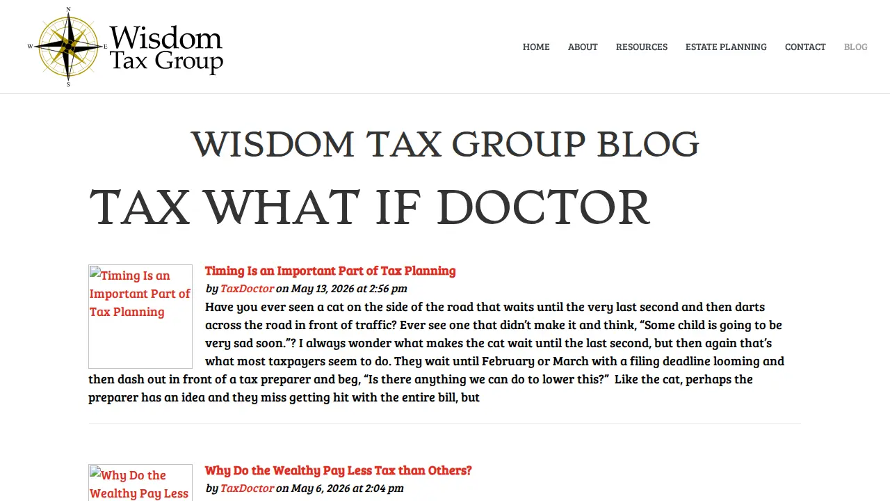 Wisdom Tax Group page