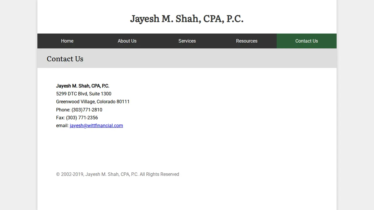 Witt Financial Advisors page
