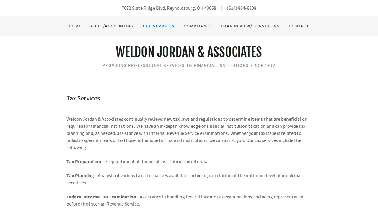 Weldon Jordan & Associates page