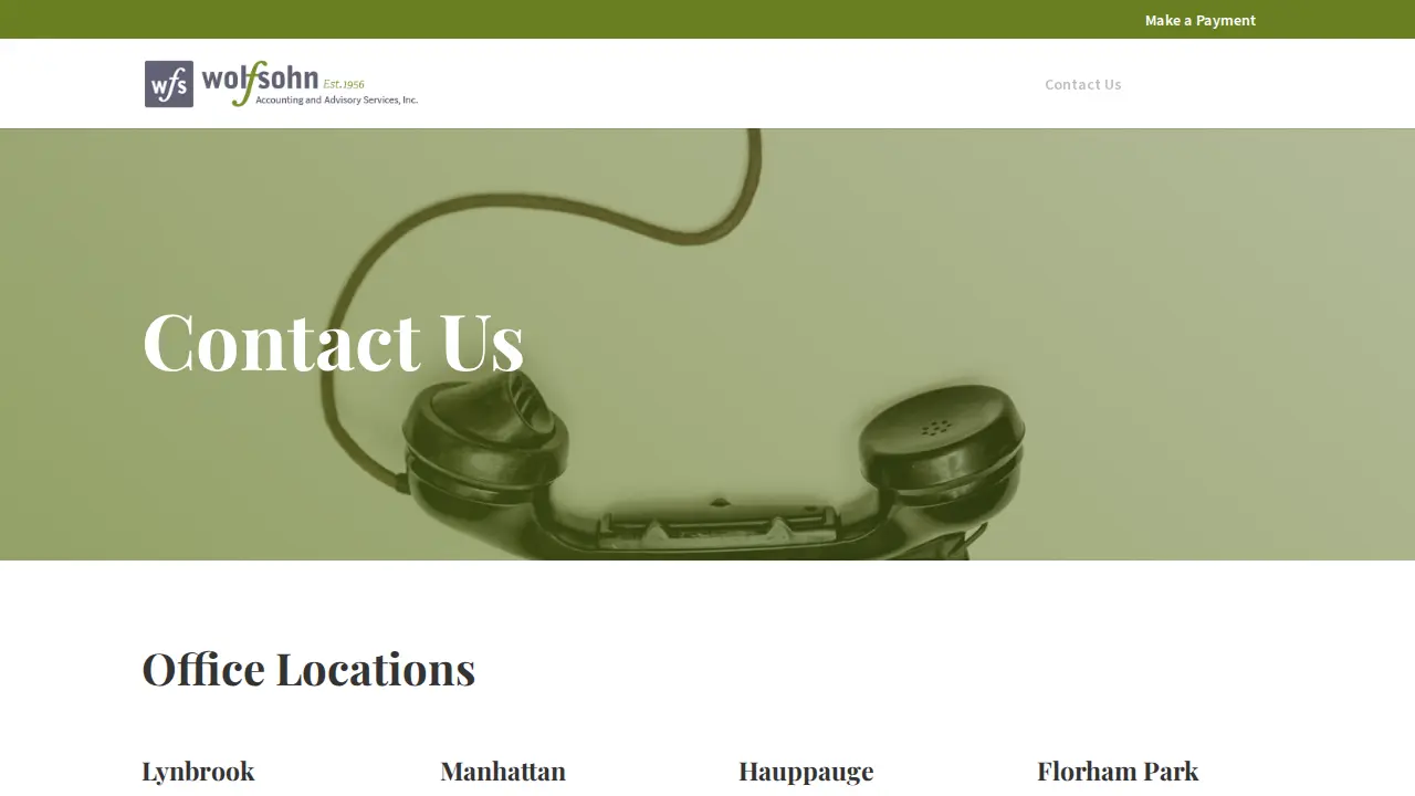 Wolfsohn Financial Services page