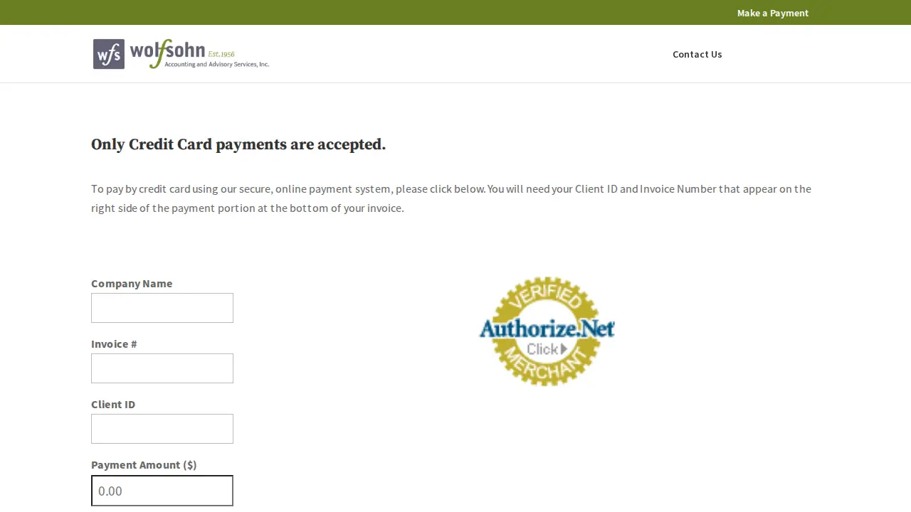 Wolfsohn Financial Services page