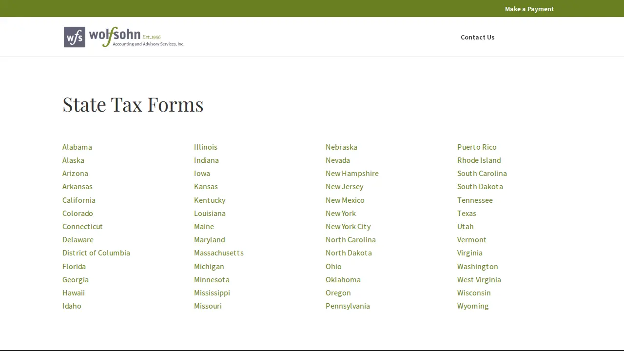 Wolfsohn Financial Services page