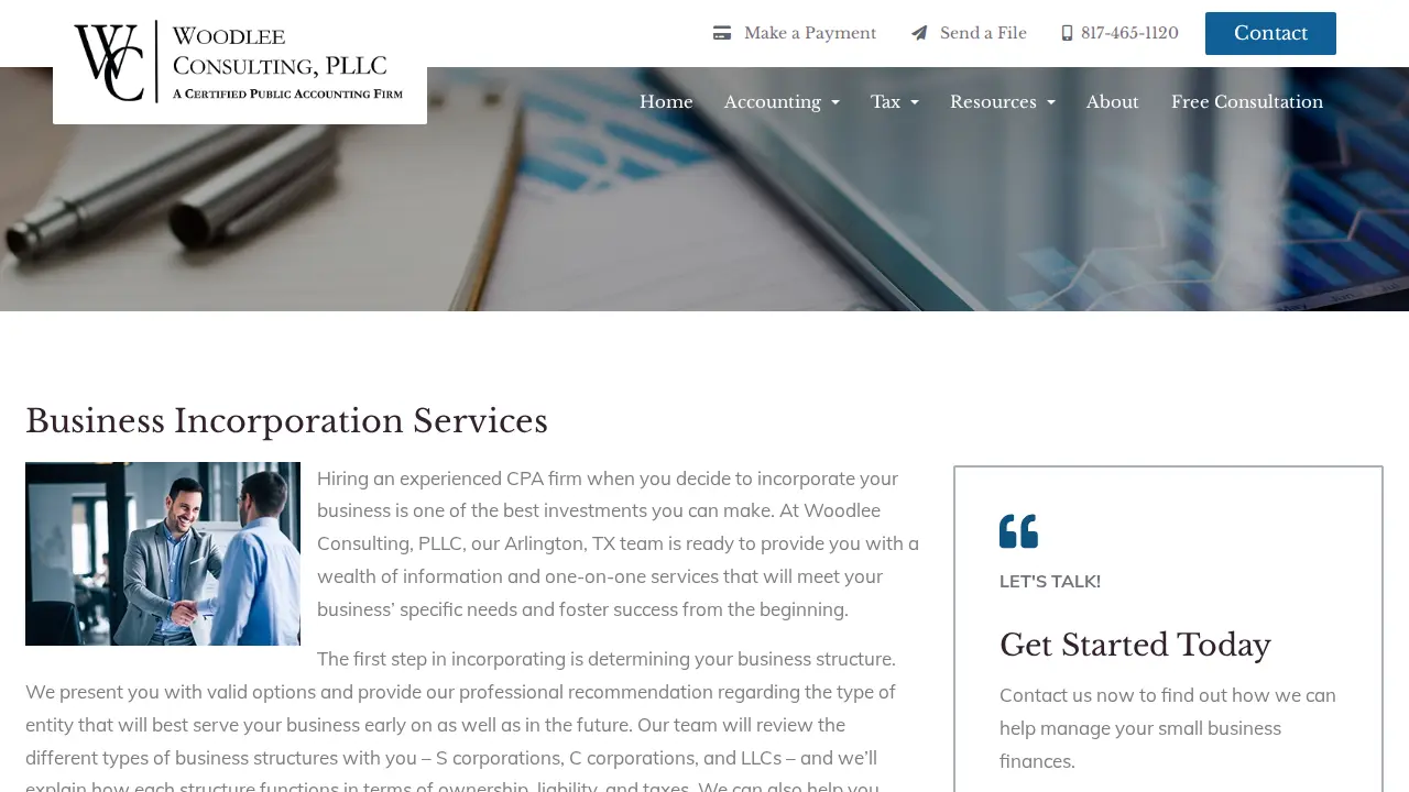 Woodlee Consulting page