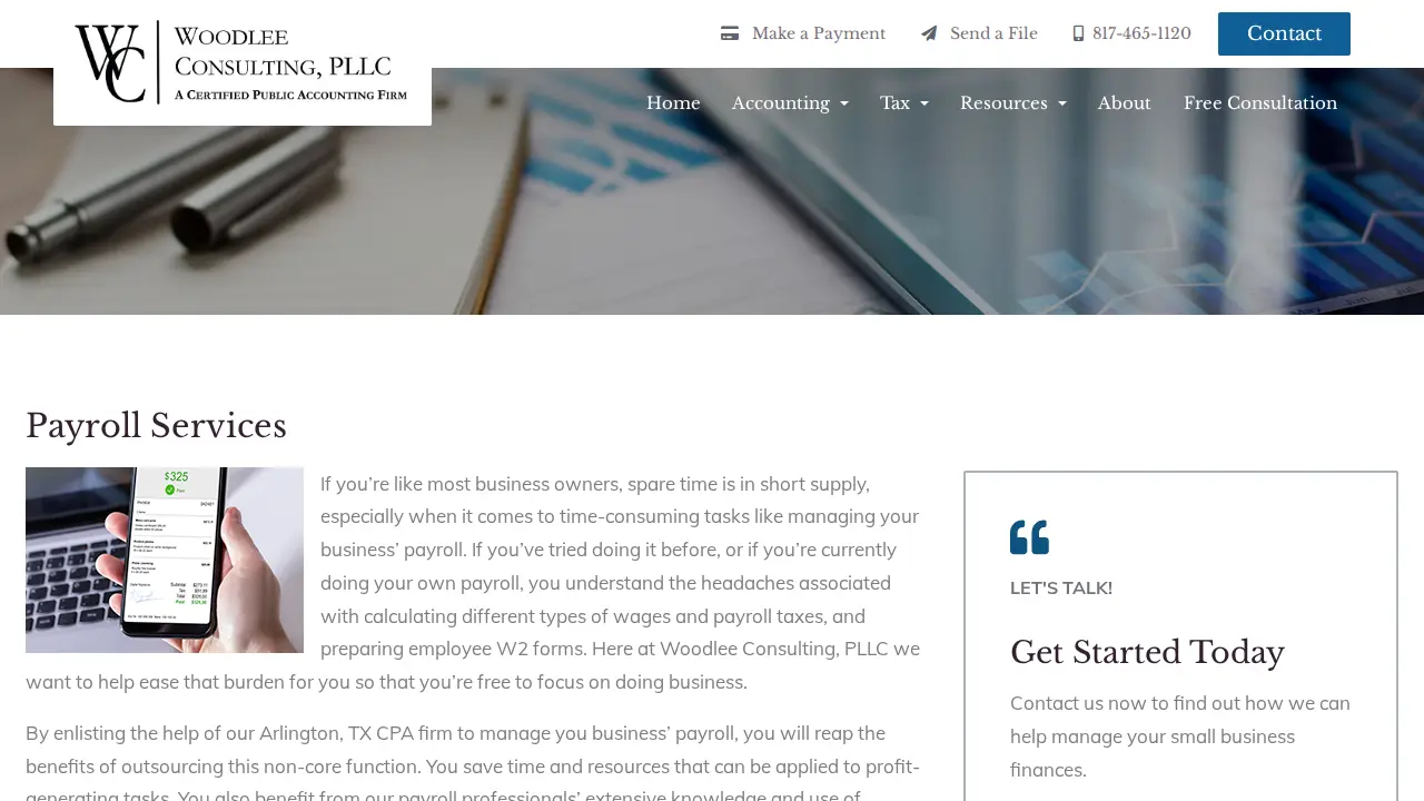 Woodlee Consulting page