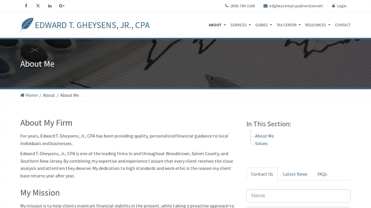 Edward Gheysens, Jr. CPA page