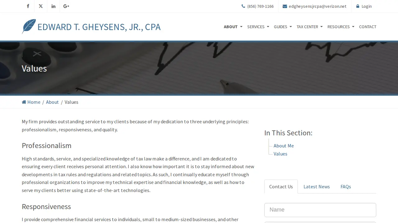 Edward Gheysens, Jr. CPA page
